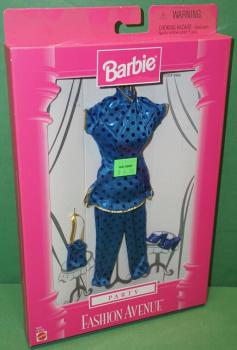 Mattel - Barbie - Fashion Avenue - Party - Blue Shiny Polka Dot Pants/Top - Outfit